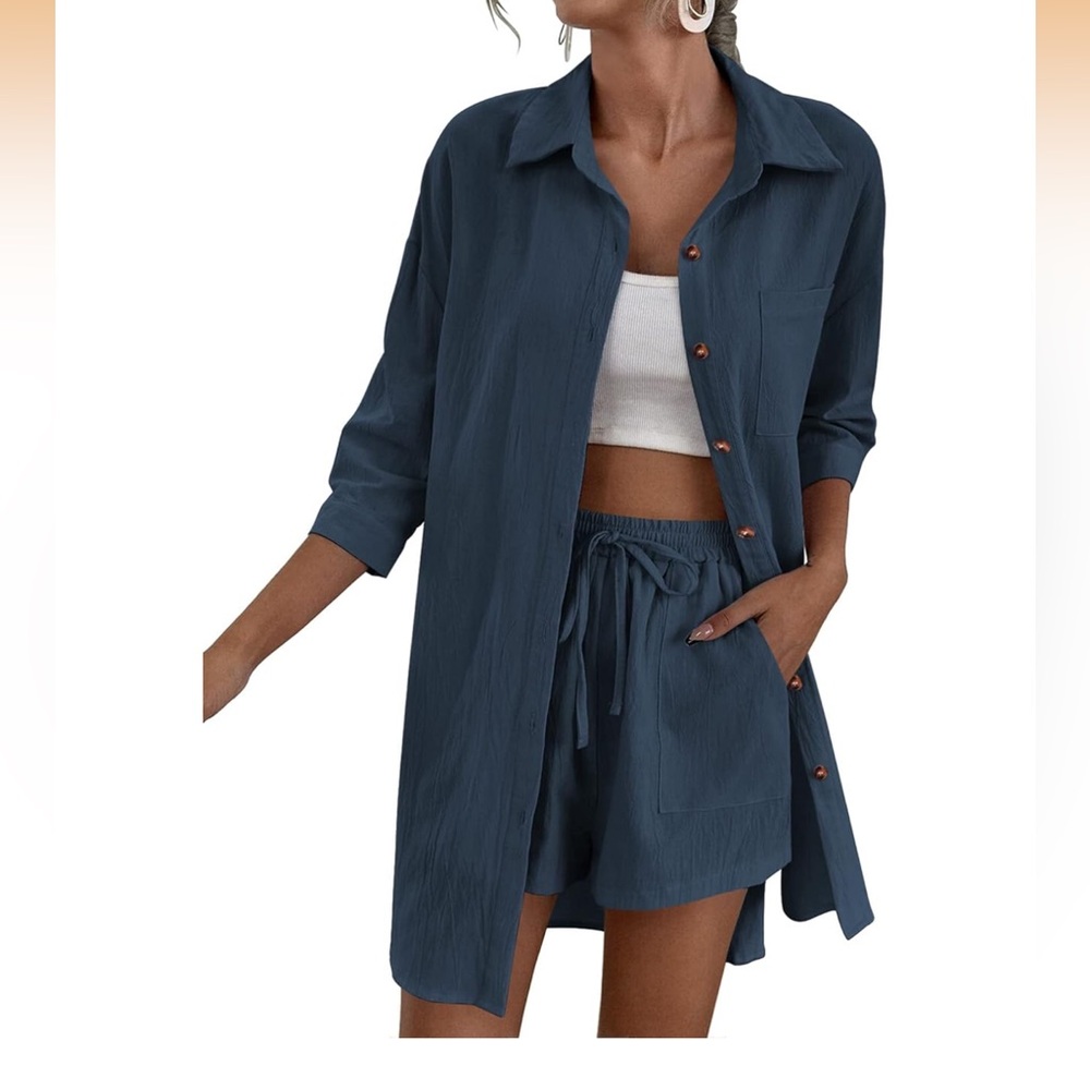 Women's Blue Two Piece Set